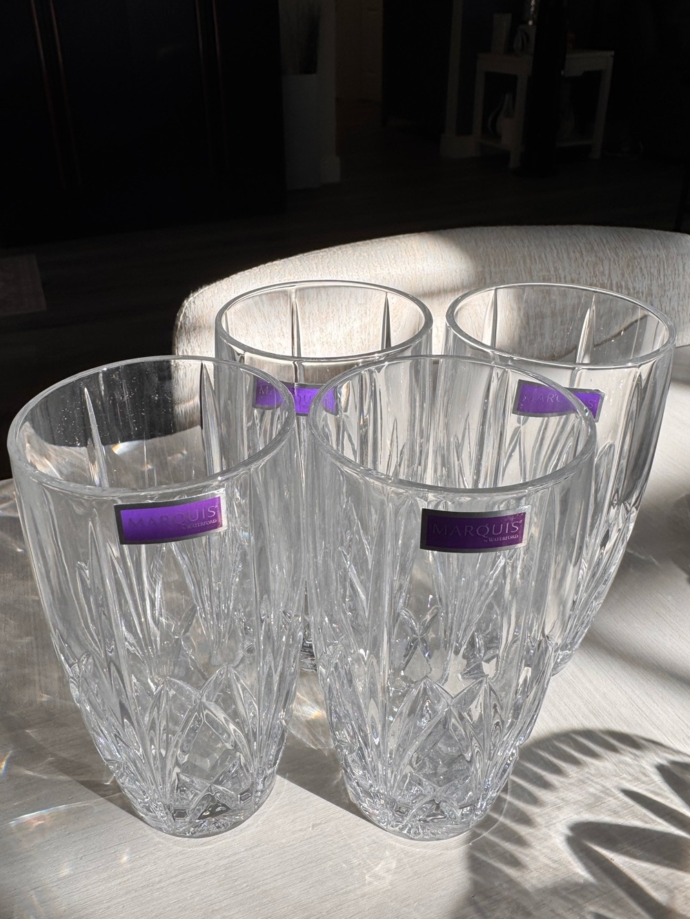 Marquis Waterford Brookside Highball Glasses Set of 4 Crystal